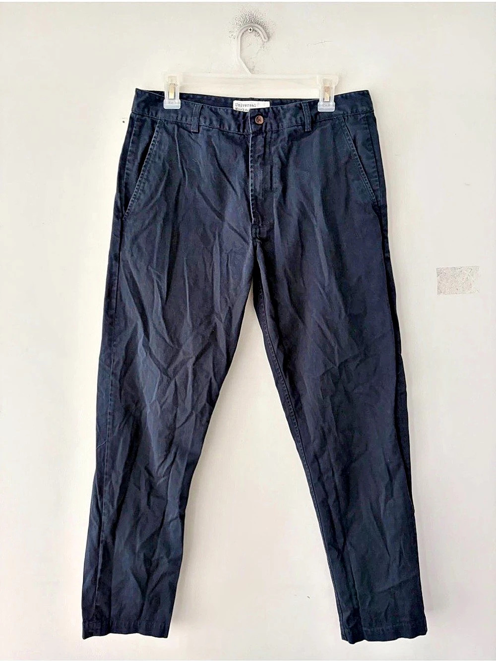 Universal Works Chino Cotton Chinos Black Waist 32